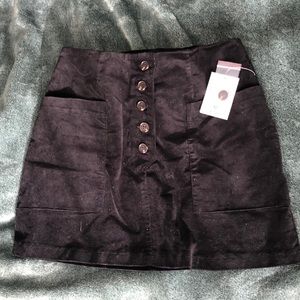 Suede Black Skirt - M